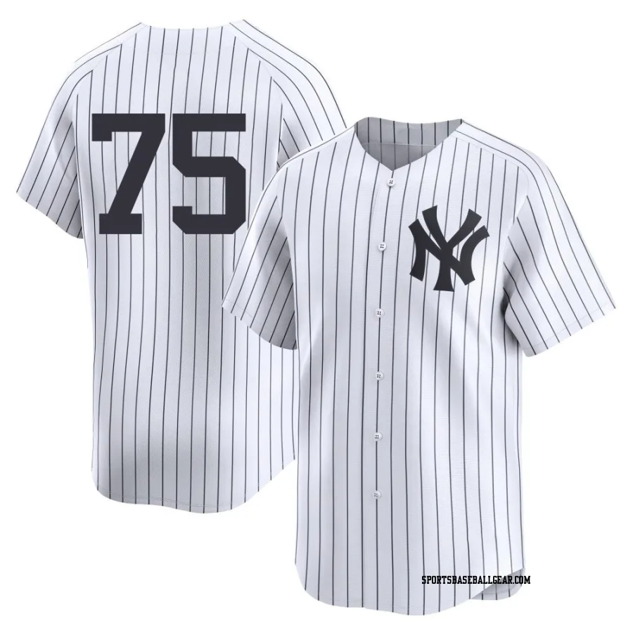 Camilo Doval Men's New York Yankees White Limited Yankee Home 2nd Jersey