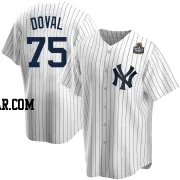 Camilo Doval Men's New York Yankees White Replica Home 2024 World Series Jersey