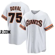 Camilo Doval Men's San Francisco Giants White Limited Throwback Cooperstown Collection Jersey