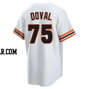 Camilo Doval Men's San Francisco Giants White Limited Throwback Cooperstown Collection Jersey