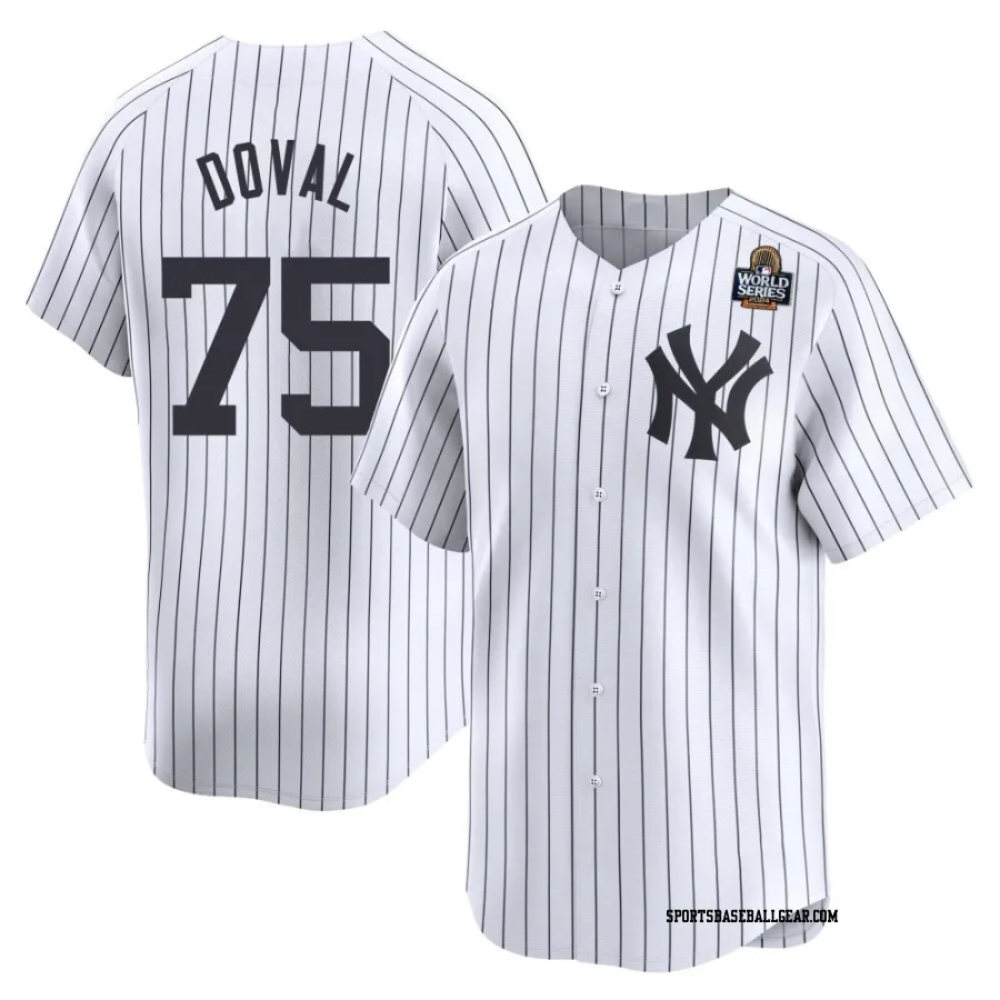 Camilo Doval Youth New York Yankees White Limited Yankee Home 2024 World Series Jersey