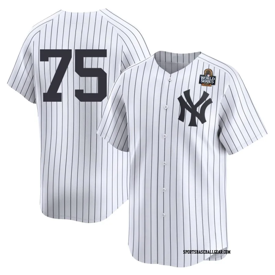 Camilo Doval Youth New York Yankees White Limited Yankee Home 2nd 2024 World Series Jersey