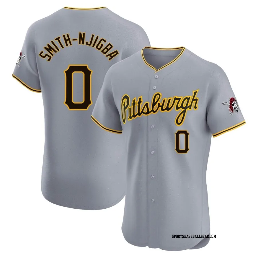 Canaan Smith-Njigba Men's Pittsburgh Pirates Gray Elite Road Jersey
