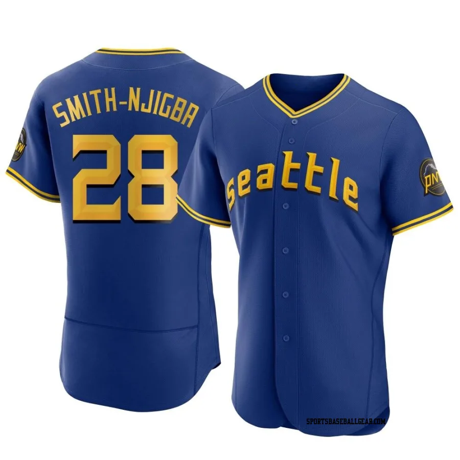 Canaan Smith-Njigba Men's Seattle Mariners Royal Authentic 2023 City Connect Jersey