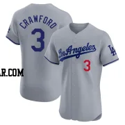 Carl Crawford Men's Los Angeles Dodgers Gray Elite Road Jersey
