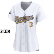 Carl Crawford Women's Los Angeles Dodgers Gold Limited White 2025 Collection Jersey