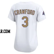 Carl Crawford Women's Los Angeles Dodgers Gold Limited White 2025 Collection Jersey