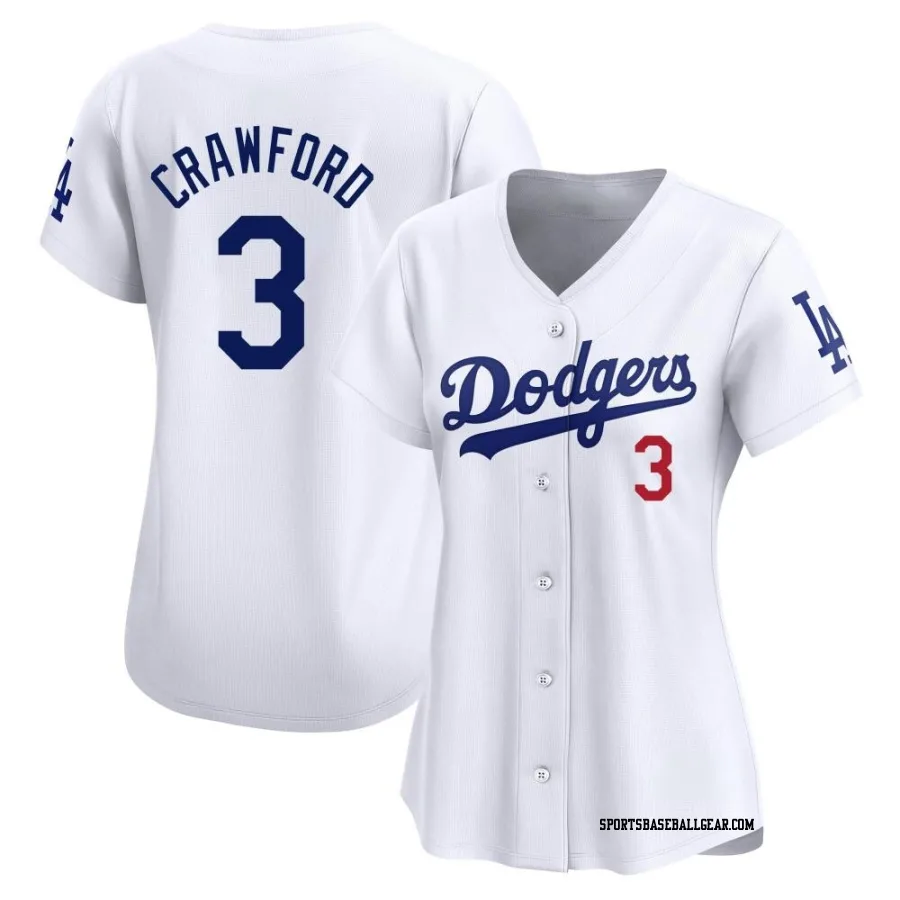Carl Crawford Women's Los Angeles Dodgers White Limited Home Jersey
