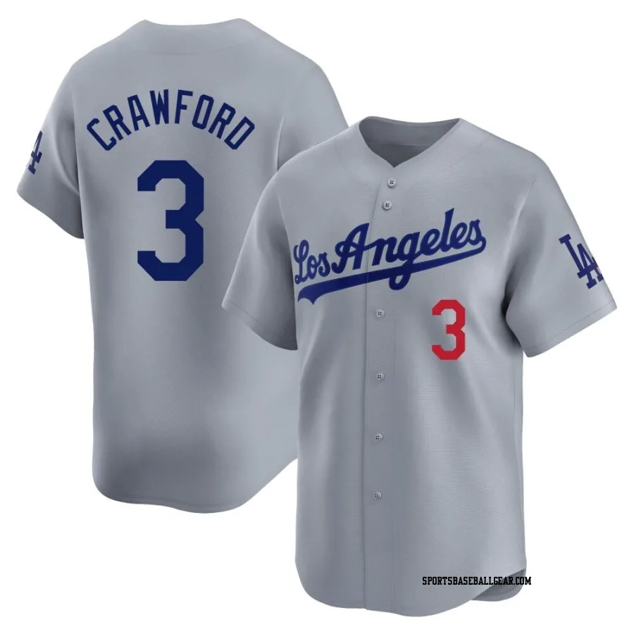 Carl Crawford Youth Los Angeles Dodgers Gray Limited Away Jersey