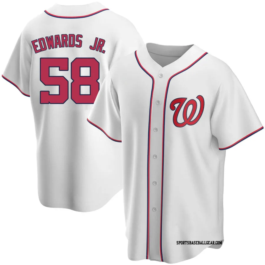 Carl Edwards Jr. Youth Washington Nationals White Replica Home Jersey