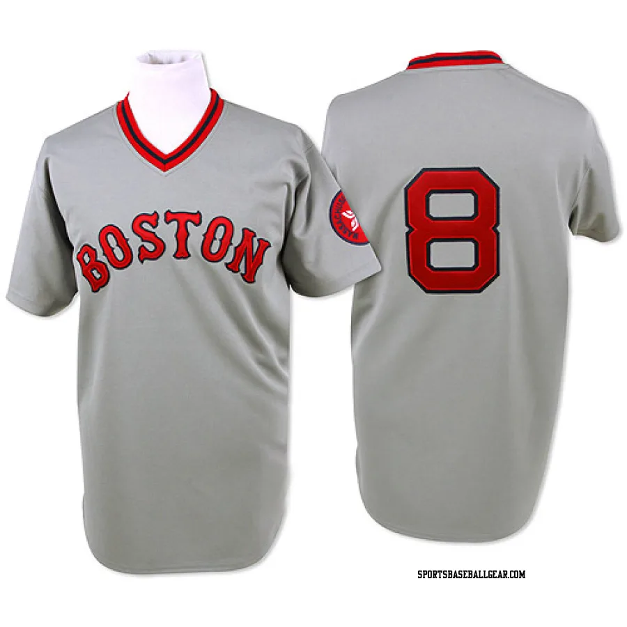Carl Yastrzemski Men's Boston Red Sox Grey Authentic Throwback Jersey