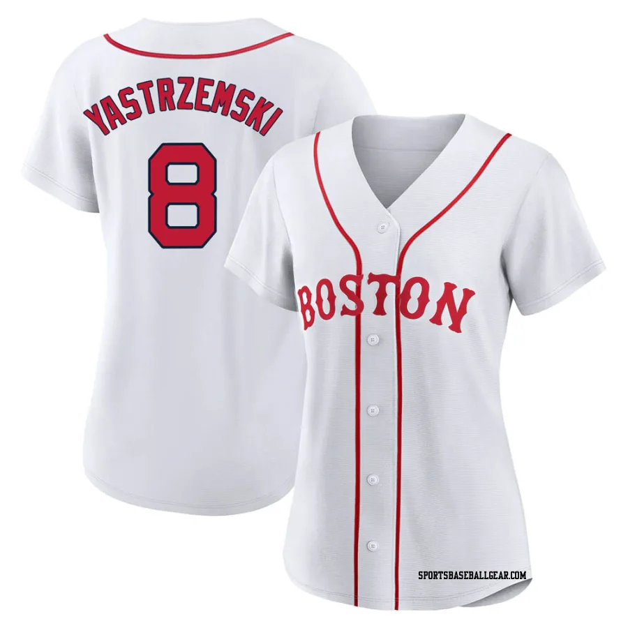 Carl Yastrzemski Women's Boston Red Sox White Replica 2021 Patriots' Day Jersey