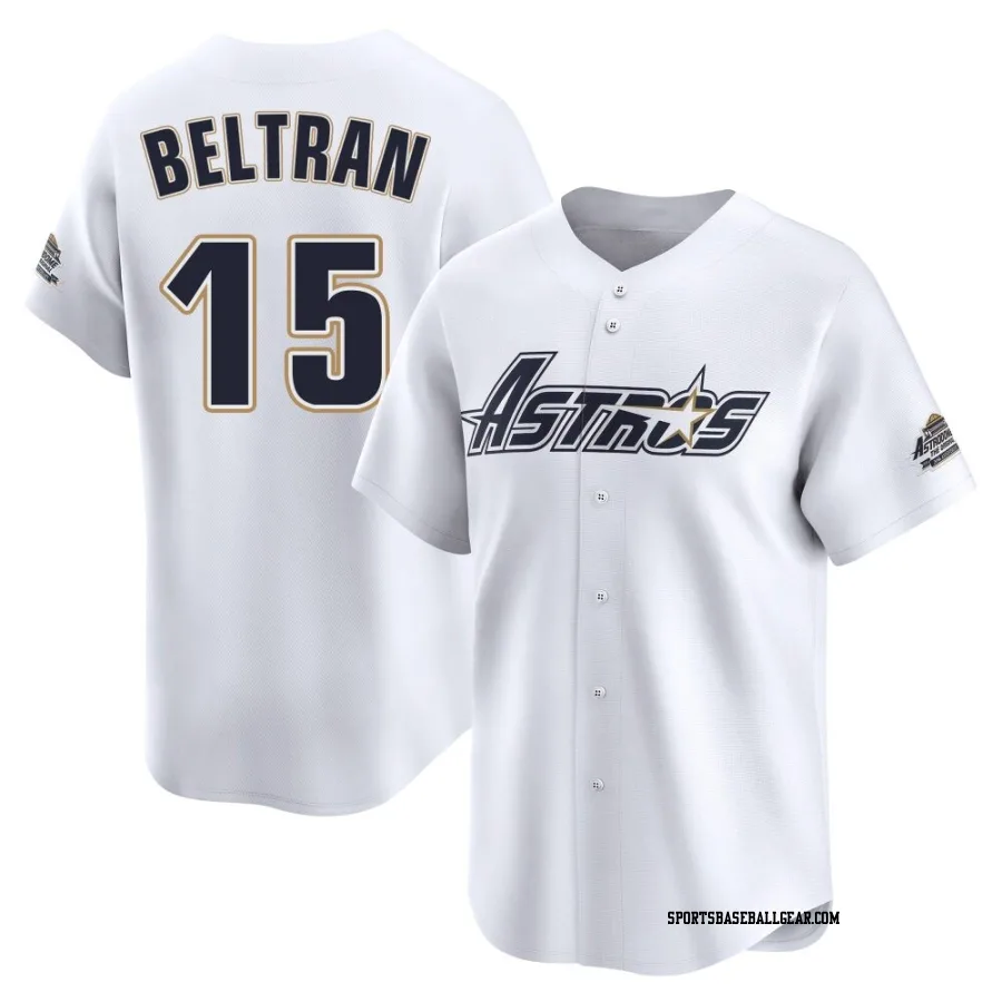 Carlos Beltran Men's Houston Astros White Limited Throwback Cooperstown Collection Jersey