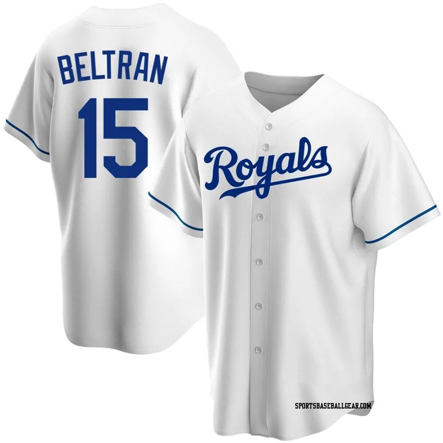 Carlos Beltran Men's Kansas City Royals White Replica Home Jersey