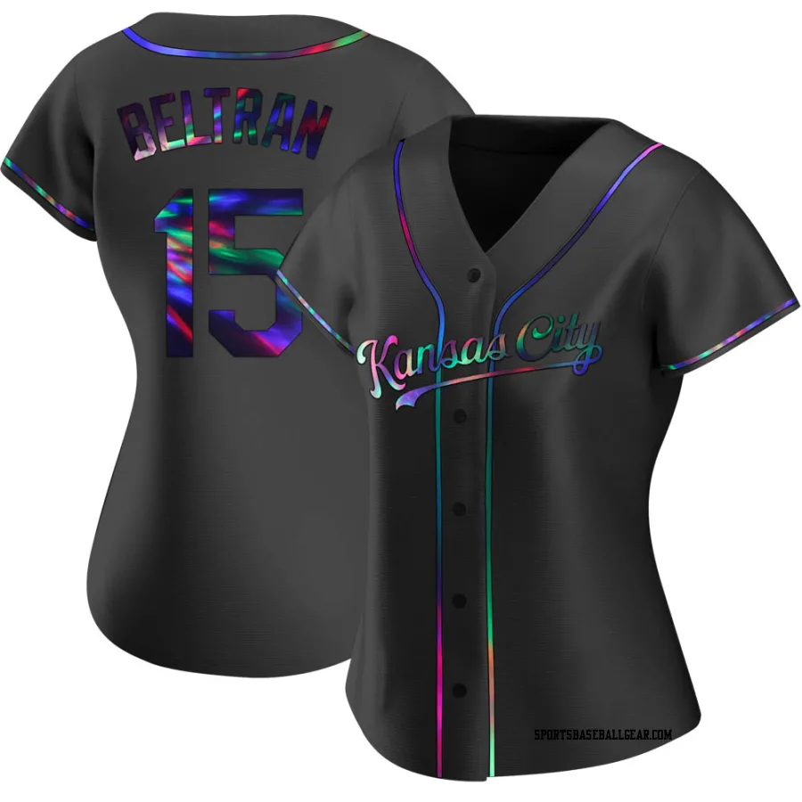 Carlos Beltran Women's Kansas City Royals Black Holographic Replica Alternate Jersey