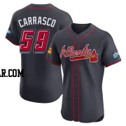 Carlos Carrasco Men's Atlanta Braves Navy Elite 2025 Speedway Classic Alternate Jersey