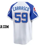 Carlos Carrasco Men's Atlanta Braves White Limited Throwback Cooperstown Collection Jersey