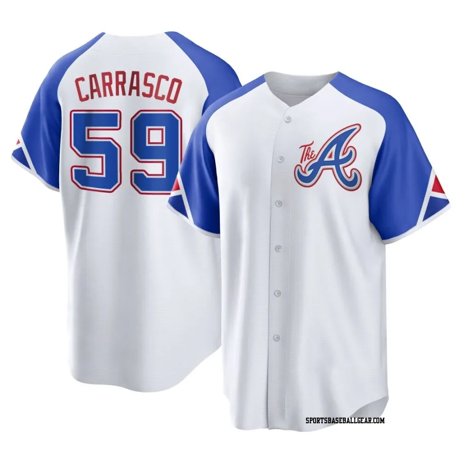 Carlos Carrasco Men's Atlanta Braves White Replica 2023 City Connect Jersey
