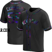 Carlos Carrasco Men's New York Yankees Black Holographic Replica Alternate Jersey