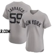 Carlos Carrasco Men's New York Yankees Gray Elite Road Jersey