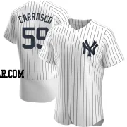 Carlos Carrasco Men's New York Yankees White Authentic Home Jersey