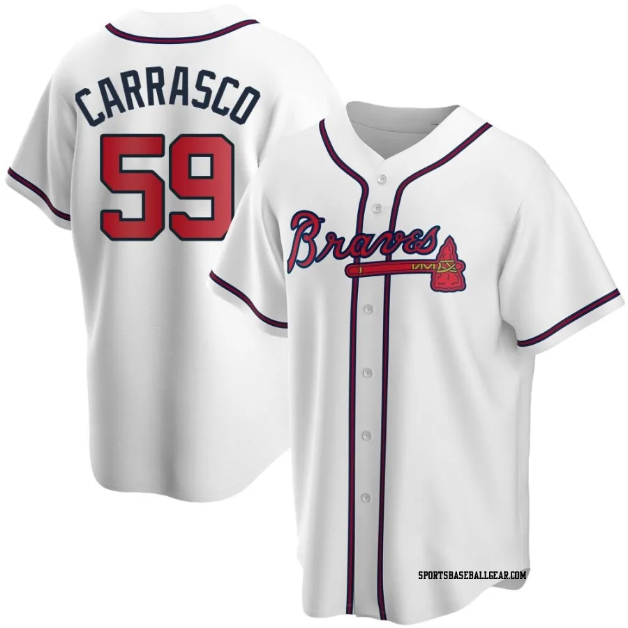 Carlos Carrasco Youth Atlanta Braves White Replica Home Jersey