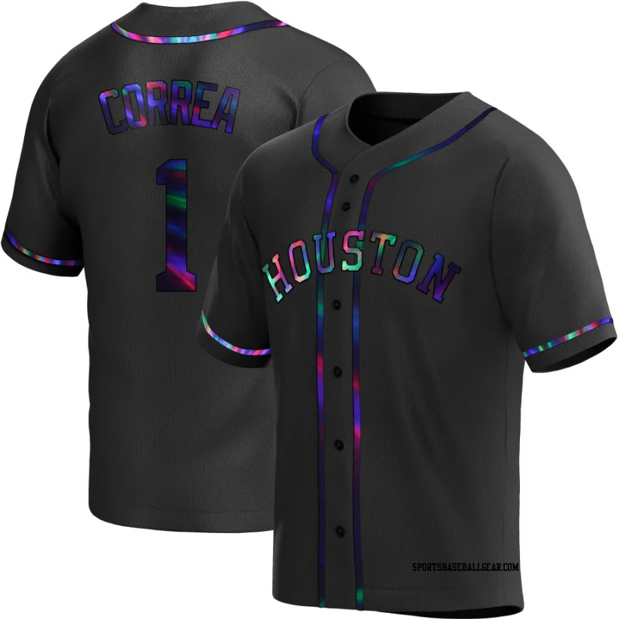 Carlos Correa Men's Houston Astros Black Holographic Replica Alternate Jersey