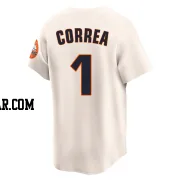 Carlos Correa Men's Houston Astros Cream Limited Throwback Cooperstown Collection Jersey