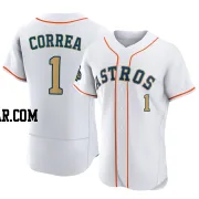 Carlos Correa Men's Houston Astros Gold Authentic White 2023 Collection Jersey