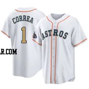 Carlos Correa Men's Houston Astros Gold Replica White 2023 Collection Jersey