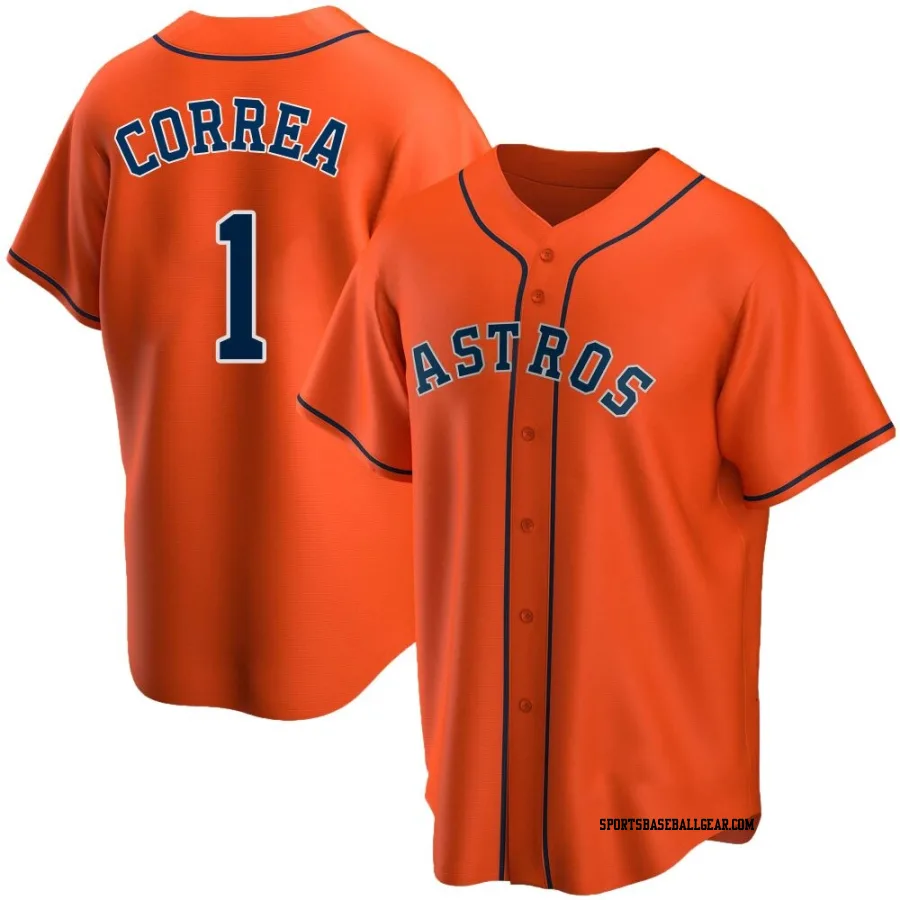 Carlos Correa Men's Houston Astros Orange Replica Alternate Jersey