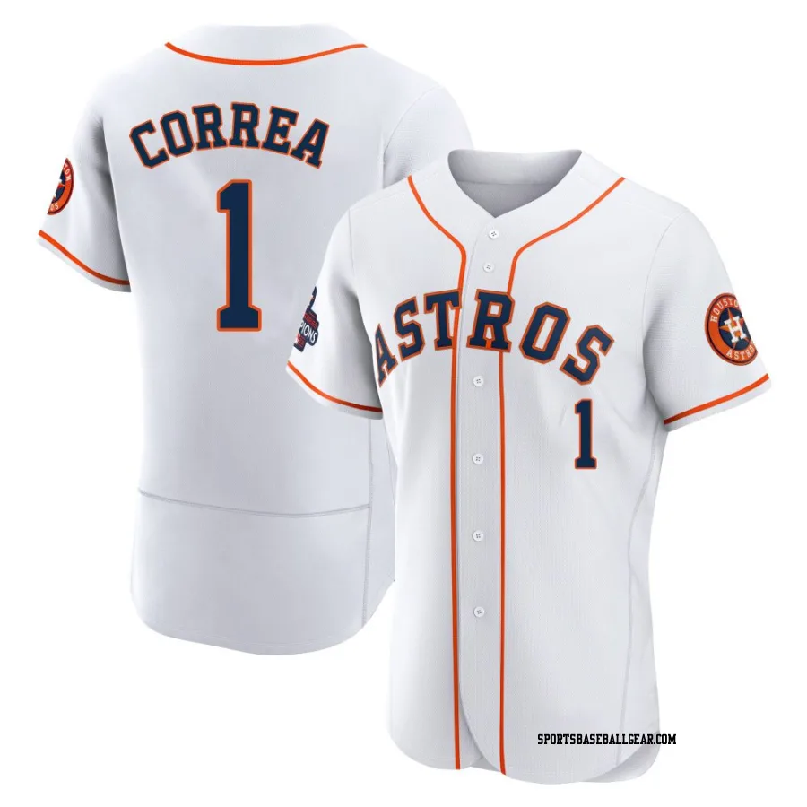 Carlos Correa Men's Houston Astros White Authentic 2022 World Series Champions Home Jersey