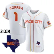Carlos Correa Men's Houston Astros White Authentic 2023 Space City Ready 2 Reign Flex Base Jersey