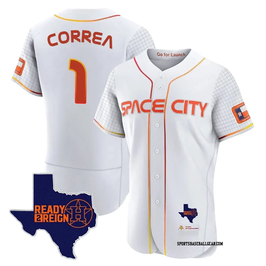 Carlos Correa Men's Houston Astros White Authentic 2023 Space City Ready 2 Reign Flex Base Jersey