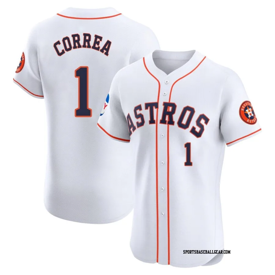 Carlos Correa Men's Houston Astros White Elite Home Patch Jersey