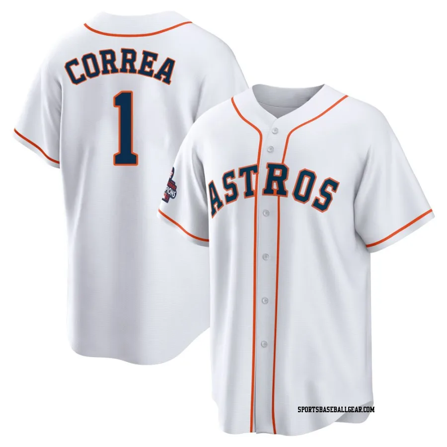 Carlos Correa Men's Houston Astros White Replica 2022 World Series Champions Home Jersey
