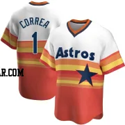 Carlos Correa Men's Houston Astros White Replica Home Cooperstown Collection Jersey