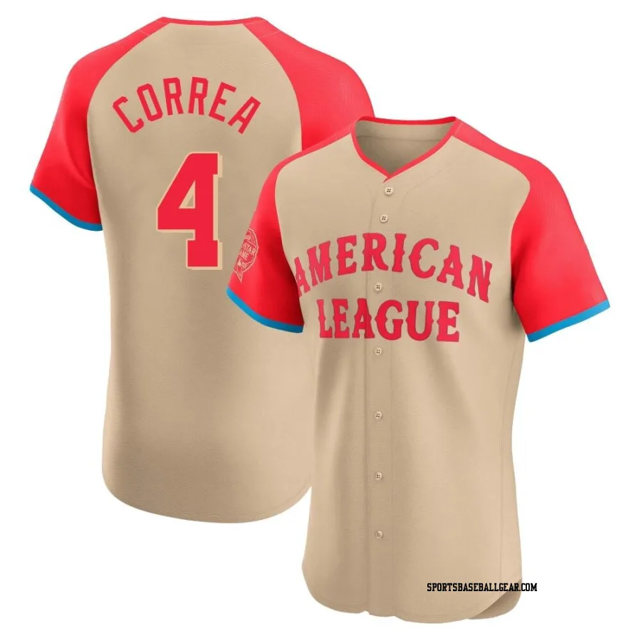 Carlos Correa Men's Minnesota Twins Cream Elite American League 2024 All-Star Game Jersey