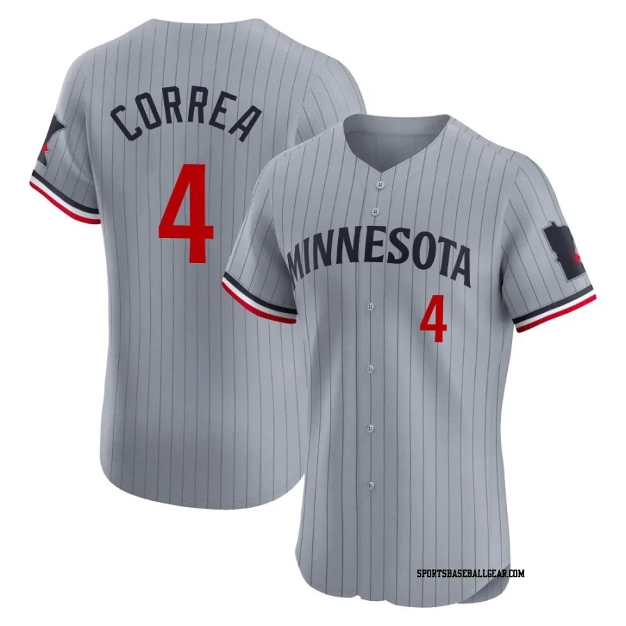 Carlos Correa Men's Minnesota Twins Gray Elite Road Jersey