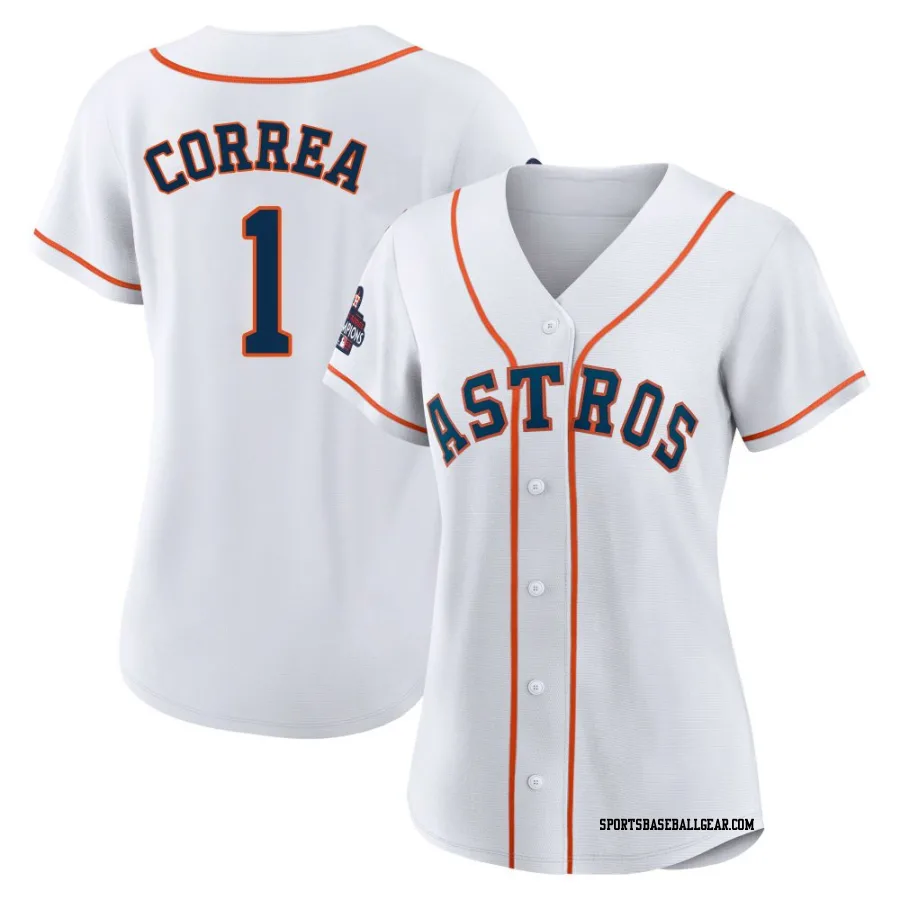 Carlos Correa Women's Houston Astros White Replica 2022 World Series Champions Home Jersey