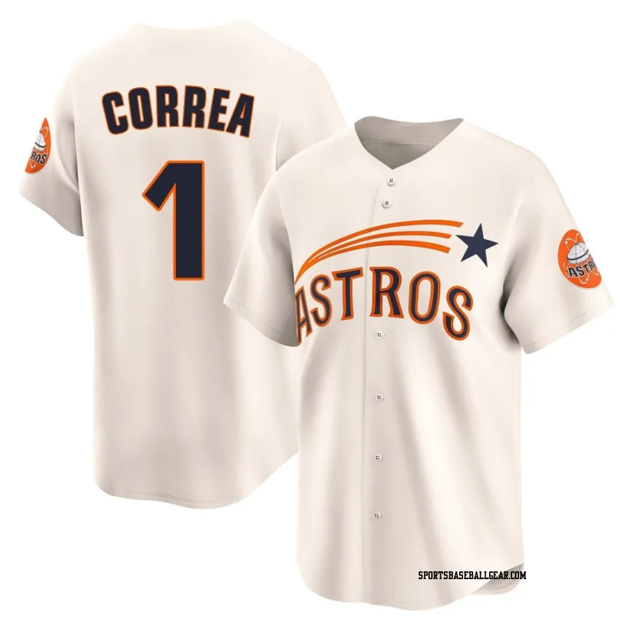 Carlos Correa Youth Houston Astros Cream Limited Throwback Cooperstown Collection Jersey