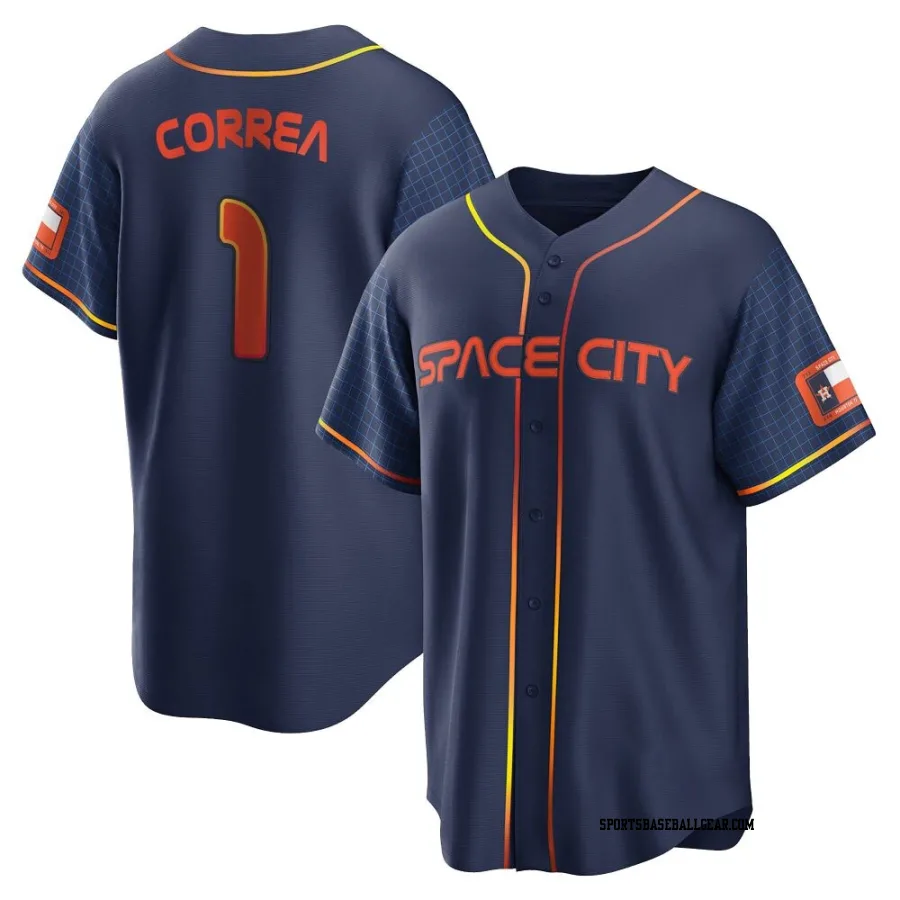 Carlos Correa Youth Houston Astros Navy Replica 2022 City Connect Jersey