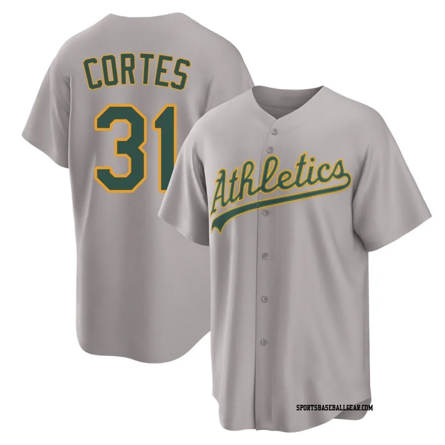 Carlos Cortes Men's Oakland Athletics Gray Replica Away 2.0 Jersey