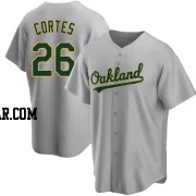 Carlos Cortes Men's Oakland Athletics Gray Replica Road Jersey