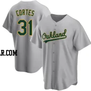 Carlos Cortes Men's Oakland Athletics Gray Replica Road Jersey