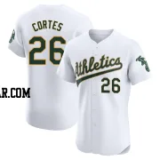 Carlos Cortes Men's Oakland Athletics White Elite Home Jersey