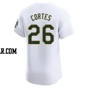 Carlos Cortes Men's Oakland Athletics White Elite Home Jersey