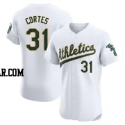 Carlos Cortes Men's Oakland Athletics White Elite Home Jersey