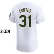 Carlos Cortes Men's Oakland Athletics White Elite Home Jersey