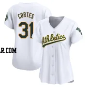 Carlos Cortes Women's Oakland Athletics White Limited Home Jersey